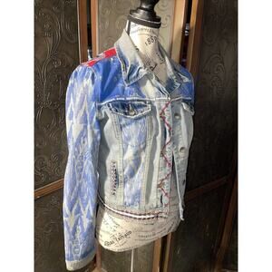Desigual Embelshed Jeans Jacket‎ Women's Size EU40